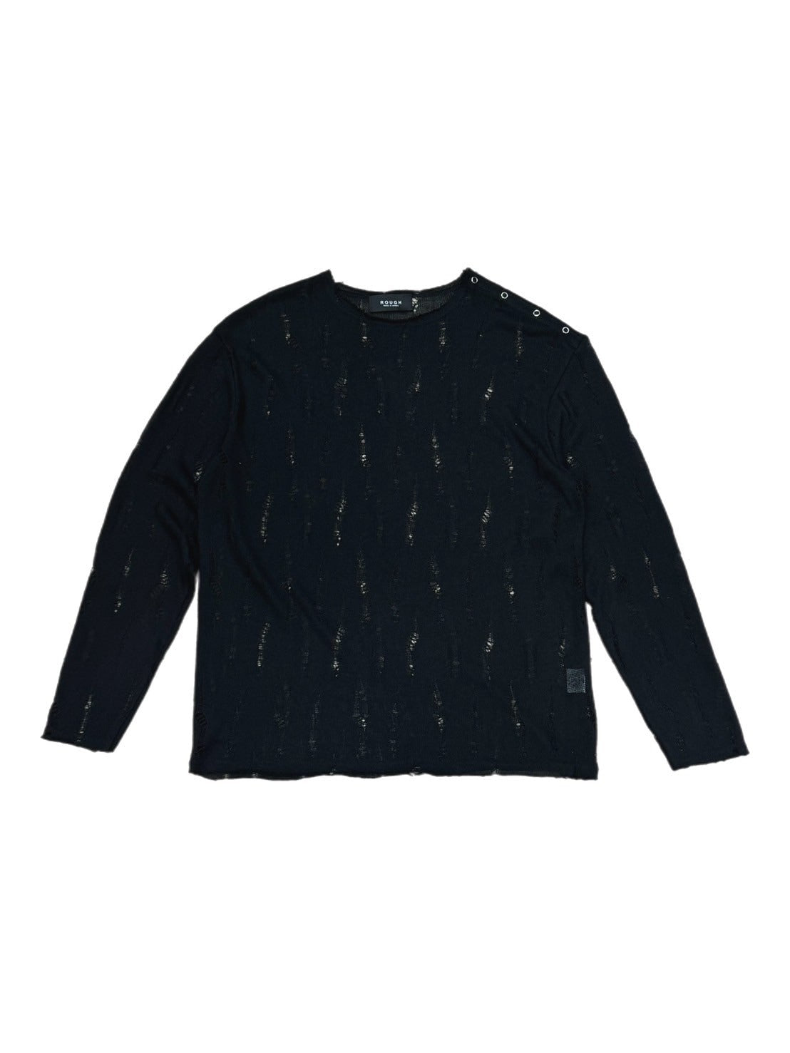 受注制【Chikashitsu +】shoulder button damage summer knit (3color)