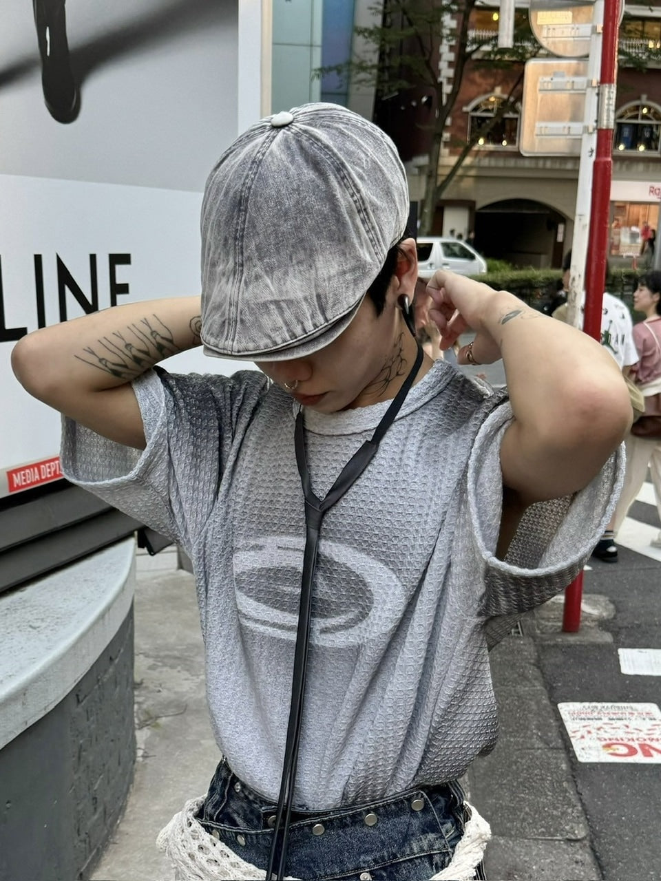 受注制【Never mind the XU】washing waffle tee (3color)