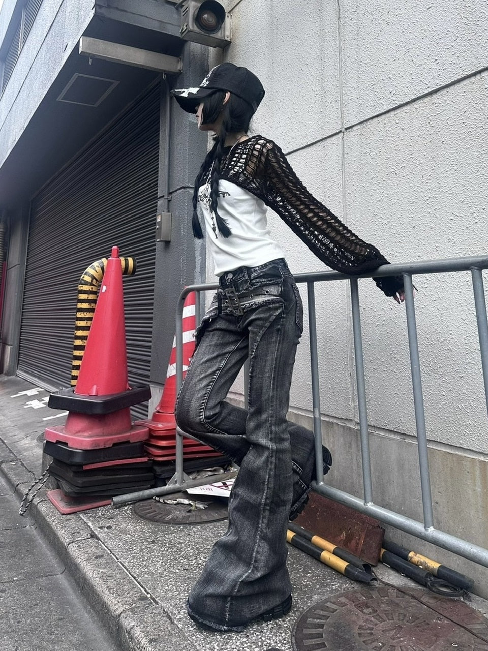 受注制【Never mind the XU】cropped summer knit (3color)