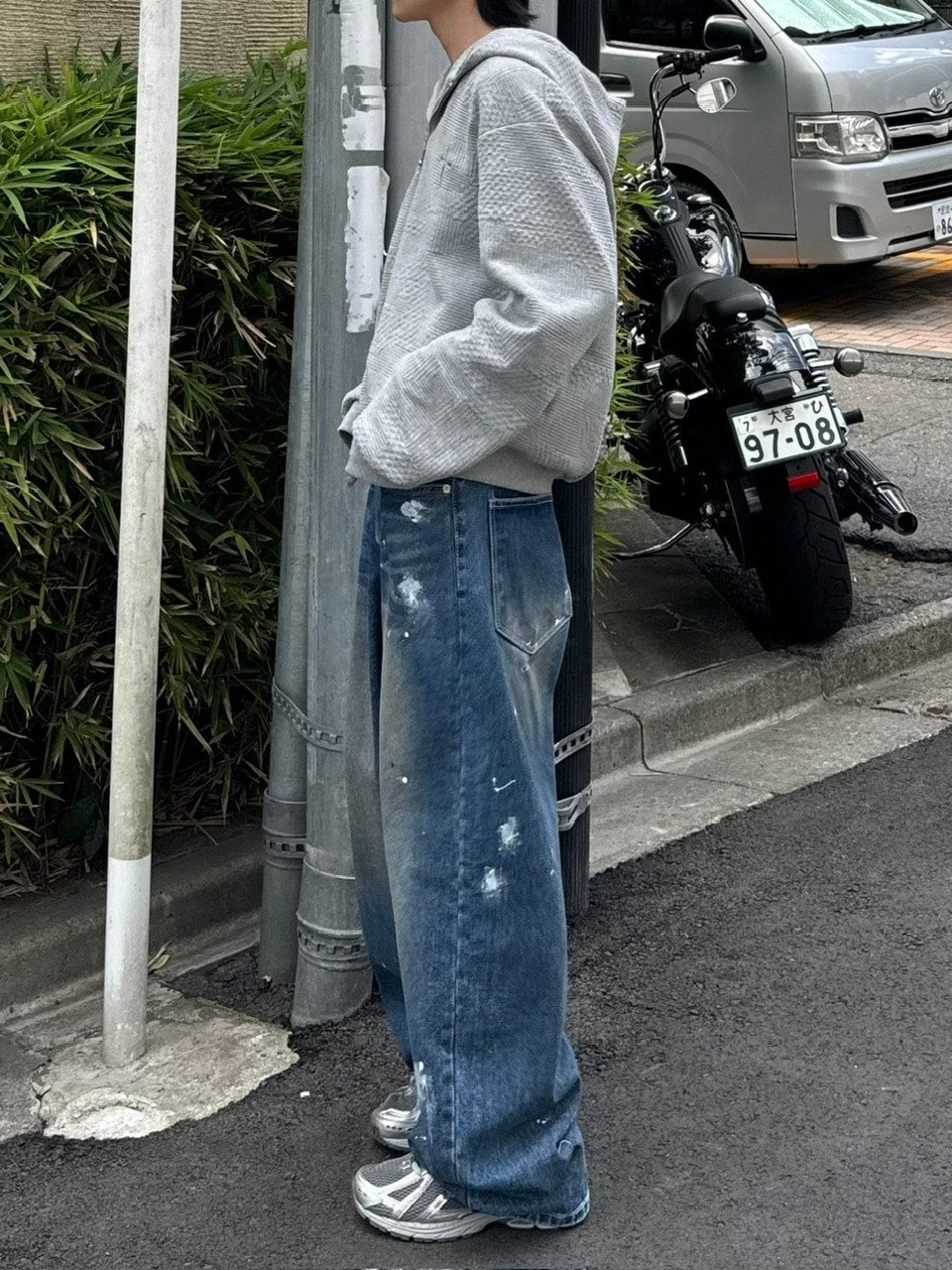 受注制【Chikashitsu +】painted buggy denim pants / 【チカシツプラス】ペイントバギーパンツデニムパンツ