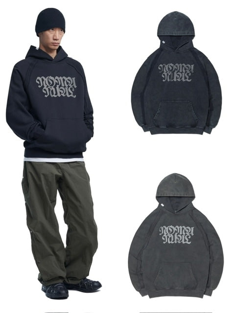【NOMANUAL】R.S RAW EDGE HOODIE / 【ノーマニュアル】ローエッジ長袖パーカー