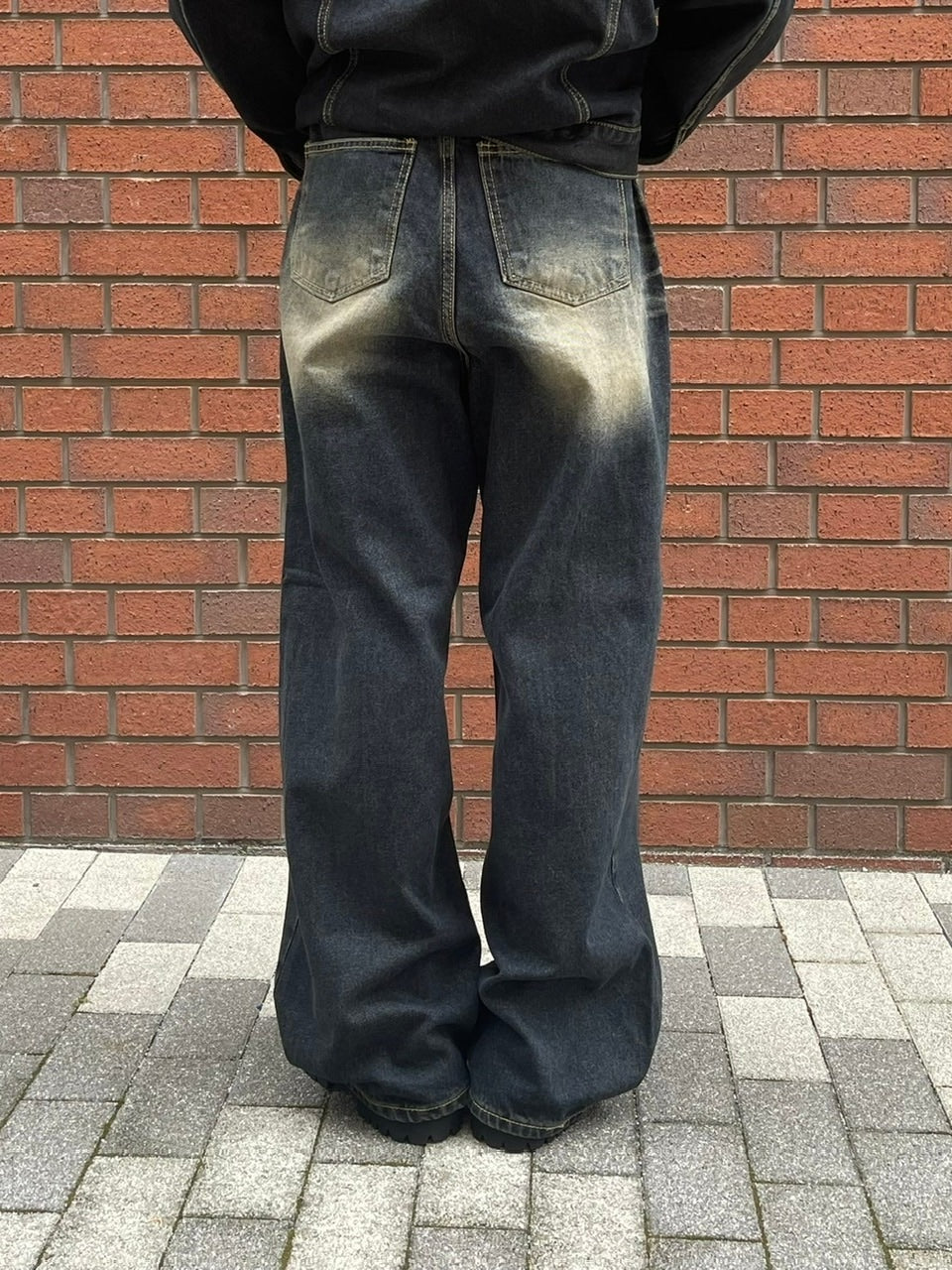 受注制【Chikashitsu +】vintage wash straight denim pants (2color) / 【チカシツプラス】ヴィンテージウォッシュストレートデニムパンツ