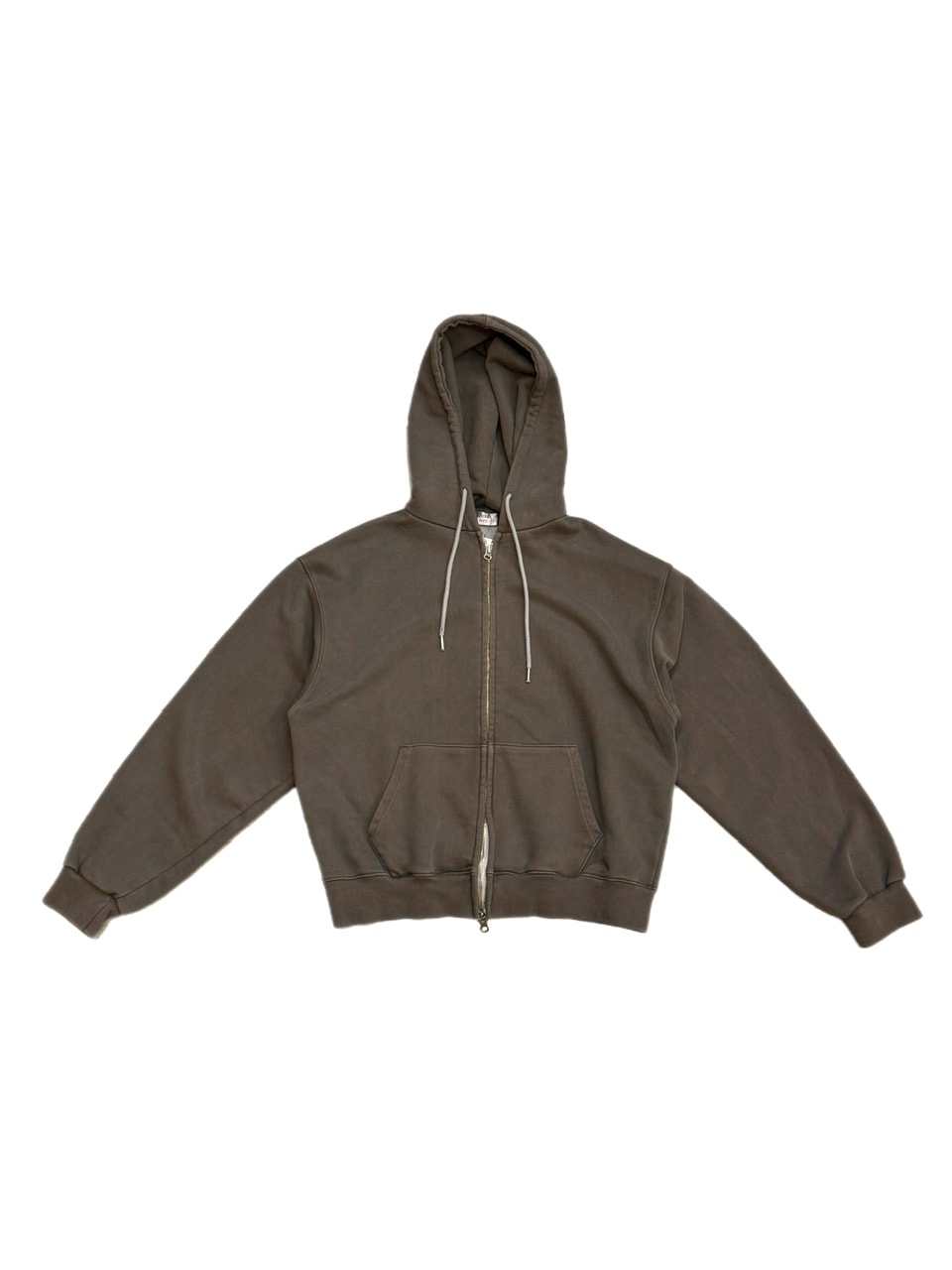 受注制【Chikashitsu +】unisex semi cropped pigment wash hoodie (4color)