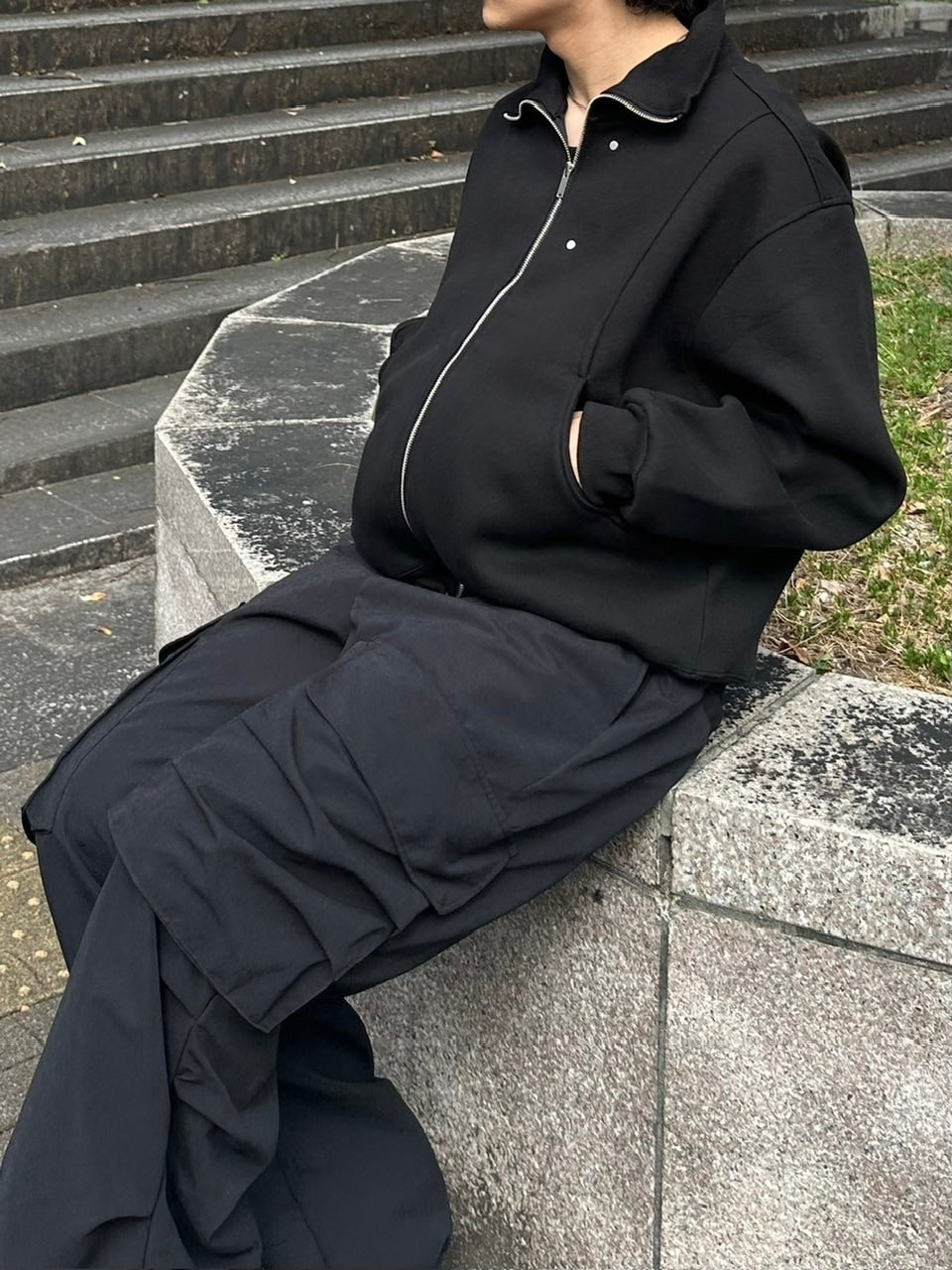 受注制【youll】high neck zip up sweat (2color)