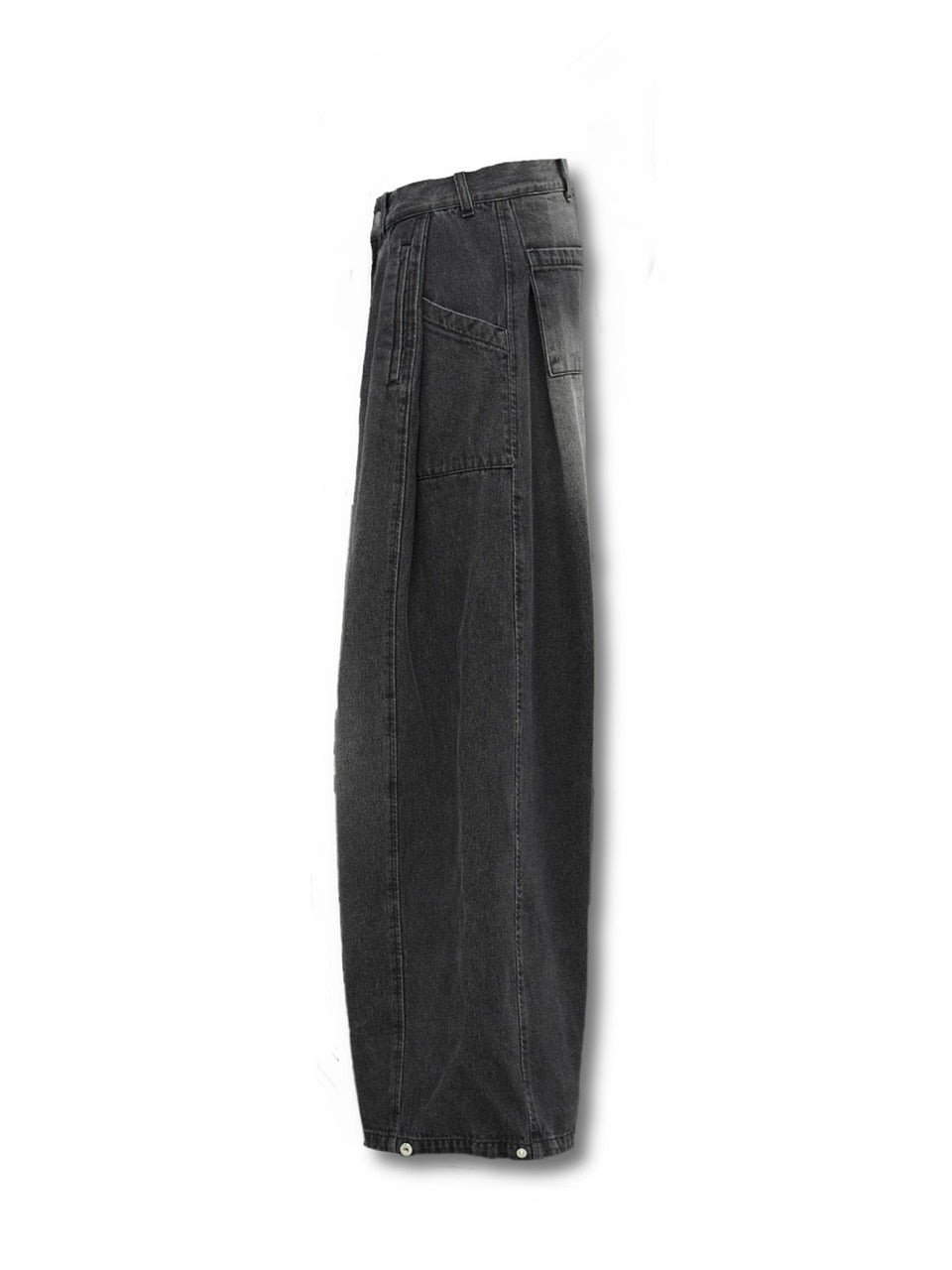 【CS】side tuck drape denim pants (black)