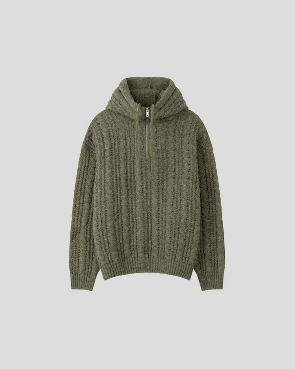 東京店WEB限定受注制【Chikashitsu +】balaclava half zip knit hoodie (3color)