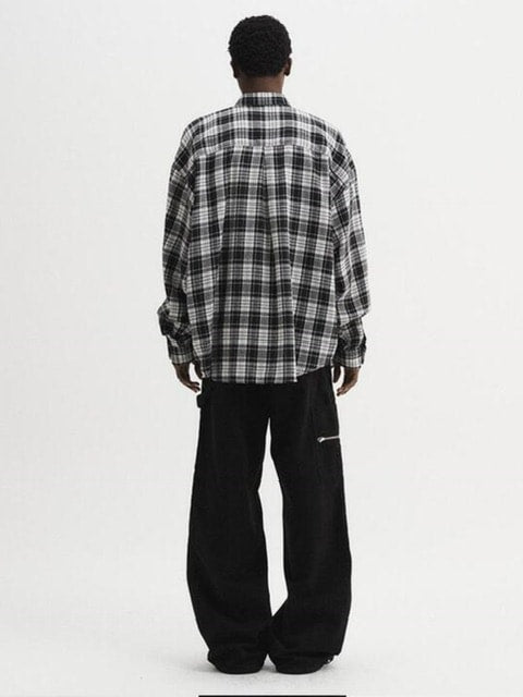 【DNSR】Oversized flannel check shirt