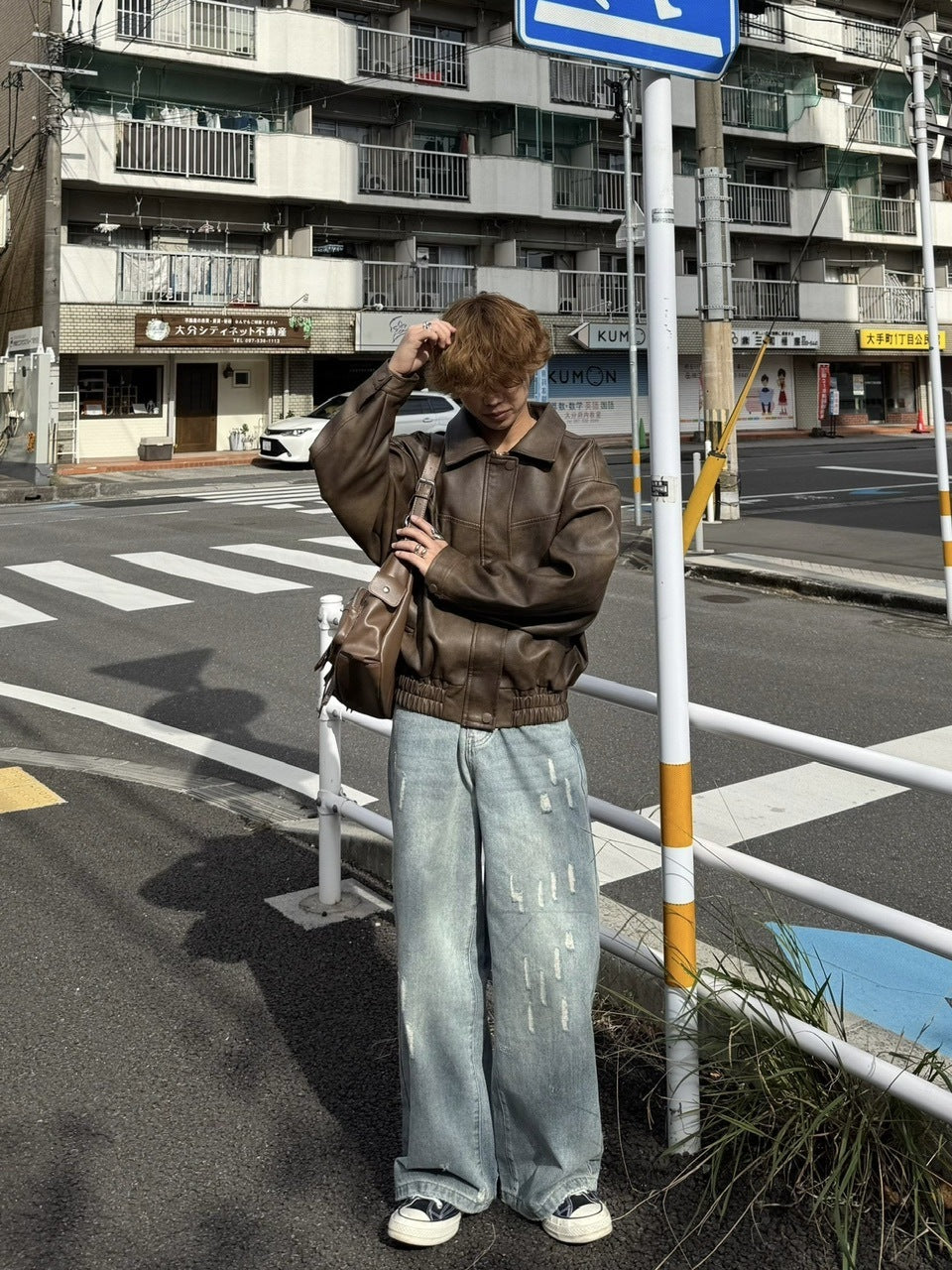 国際配送【RENOL】damage denim wide pants