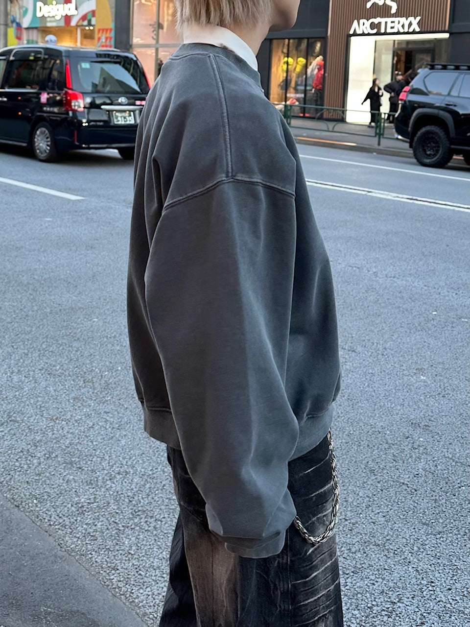 受注制【Chikashitsu +】cropped washing sweat (4color) / 【チカシツプラス】ウォッシングクロップ長袖スウェットシャツ