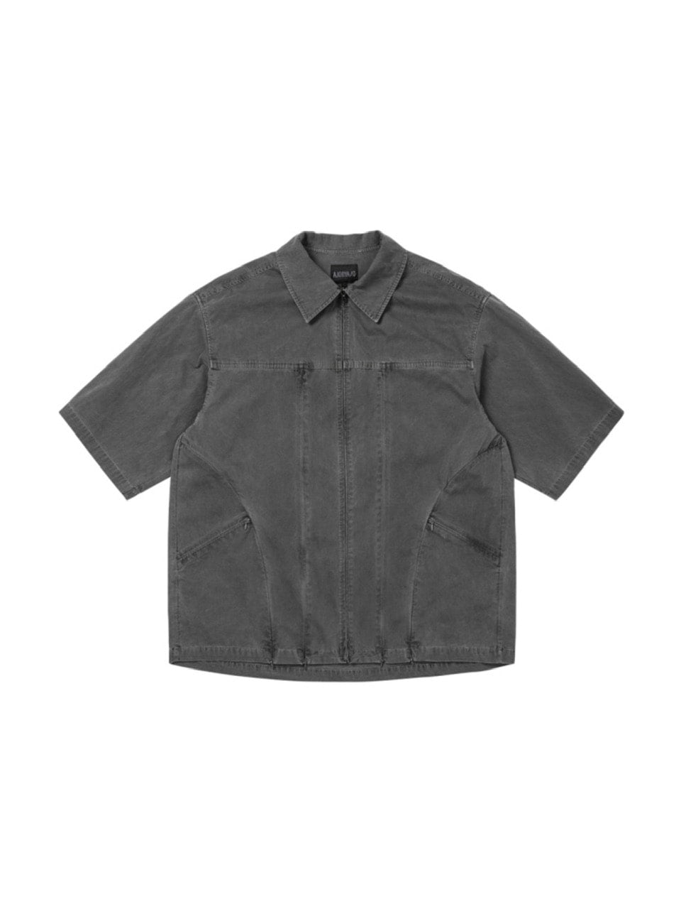 【AJOBYAJO】Paneled Zip-Up Shirt