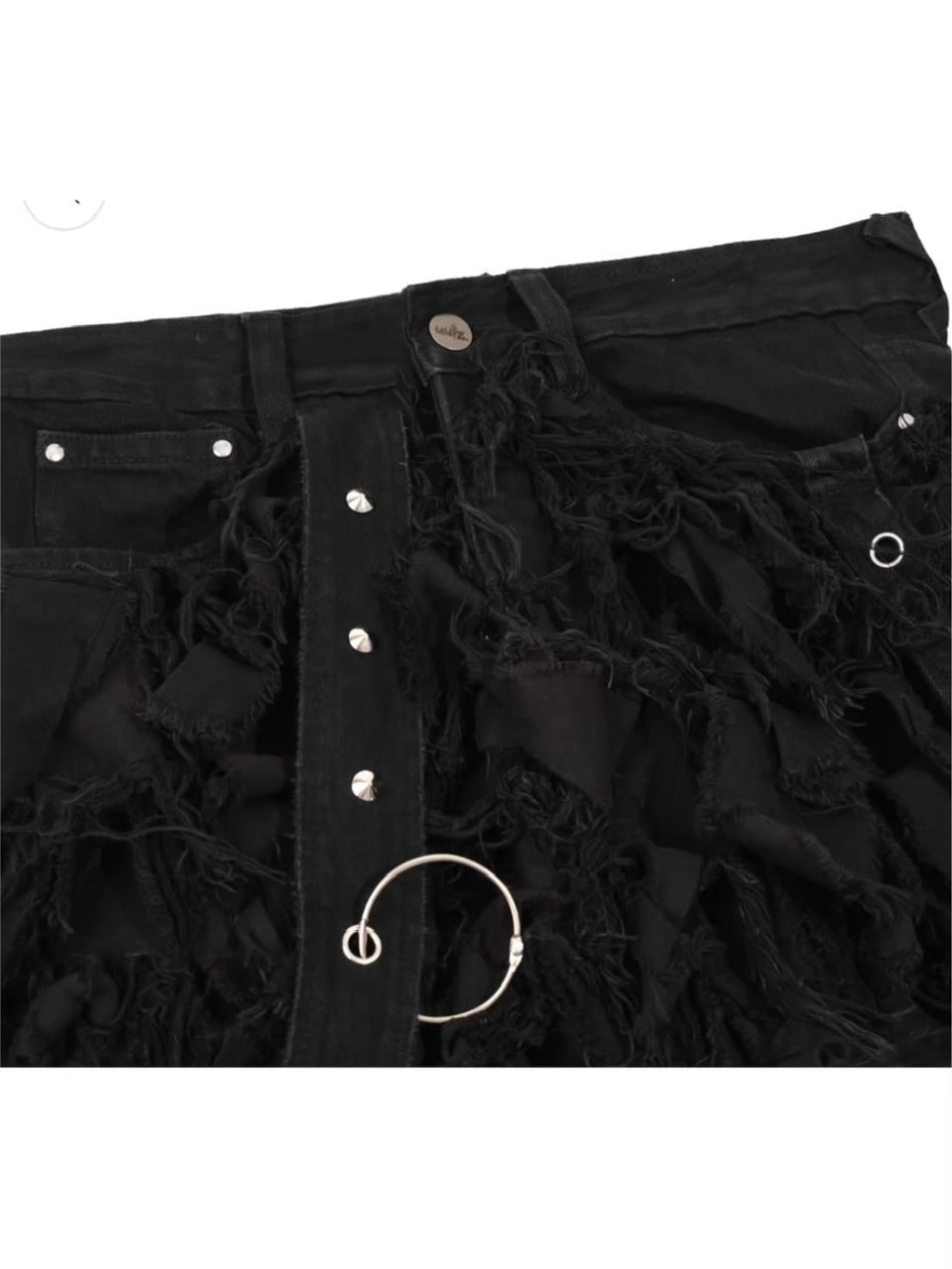 【UNIZ】BLACK MONSTER PANTS / 【ユニズ】ブラックモンスターダメージワイドデニムパンツ