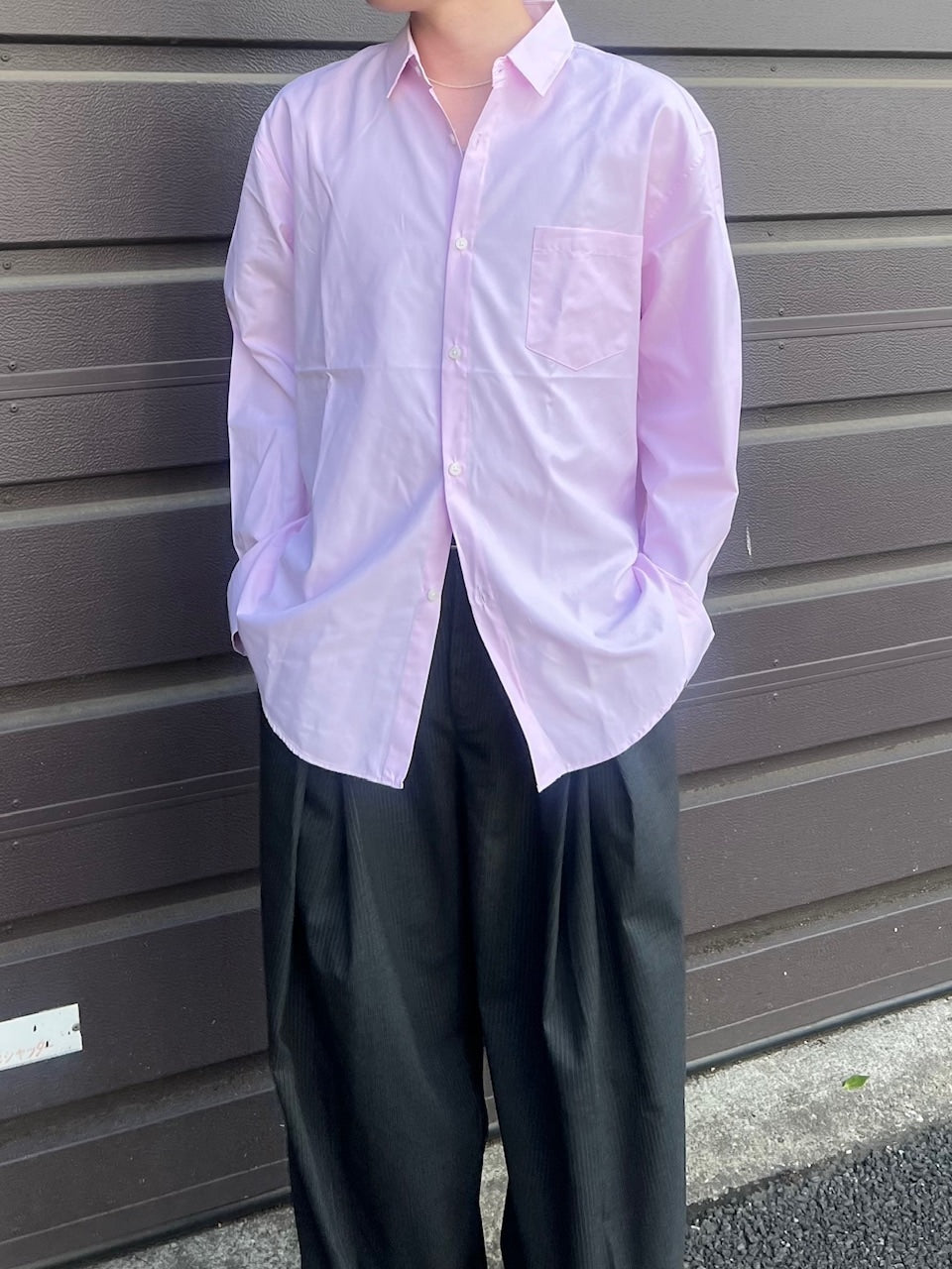 【Chikashitsu +】basic cotton shirt (3color)
