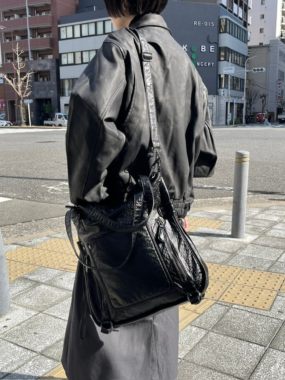 受注制【Chikashitsu +】antique like eco leather tote bag / 【チカシツプラス】アンティーク風エコレザートートバッグ