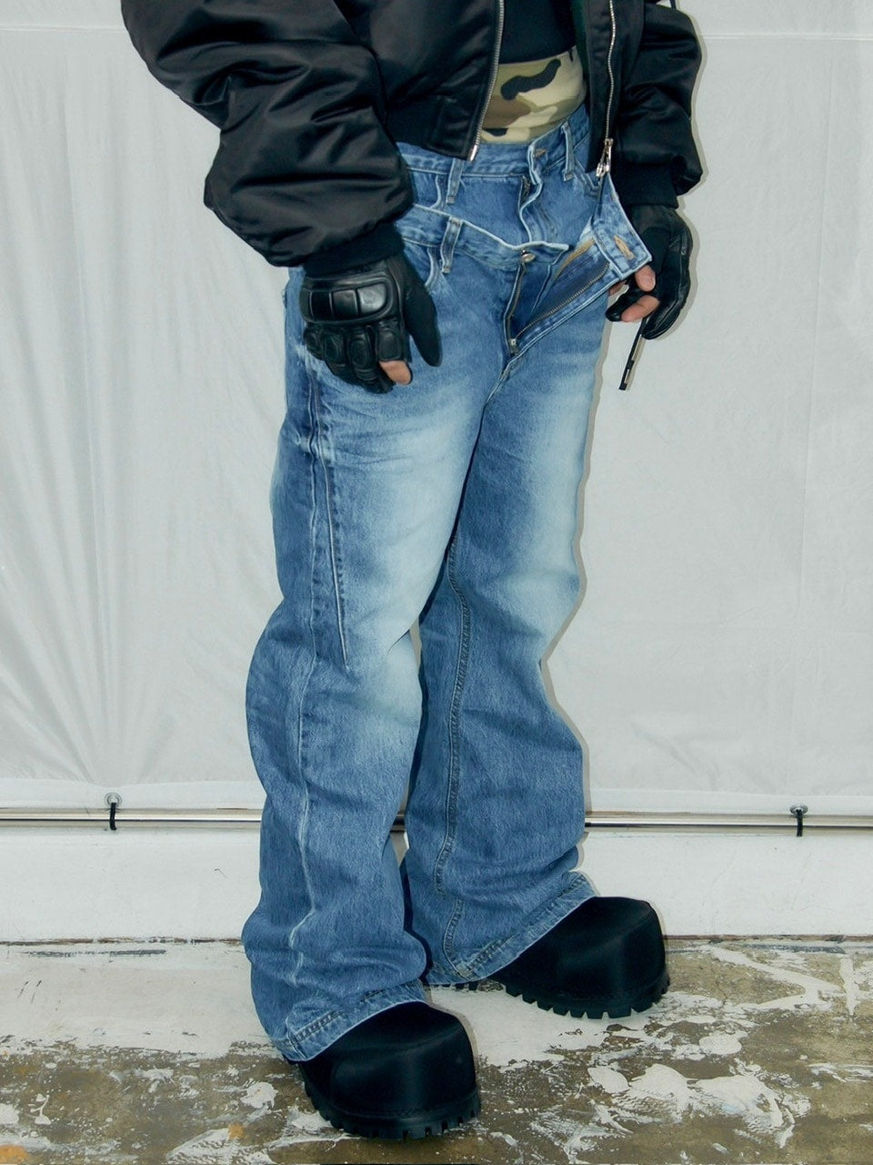 【ANOTHERYOUTH】double waist jeans