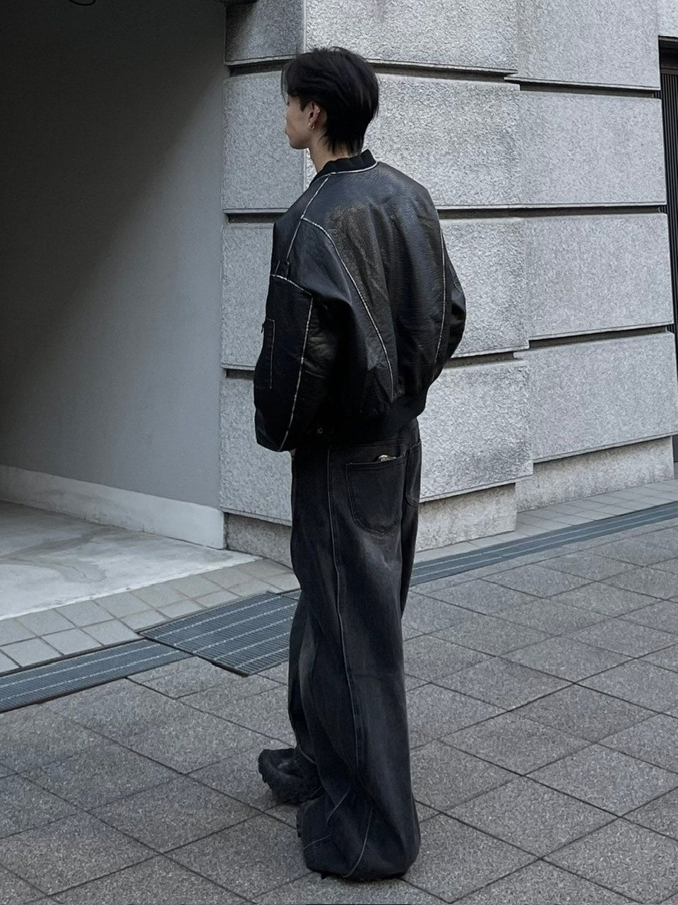 受注制【Chikashitsu +】wide curve denim pants