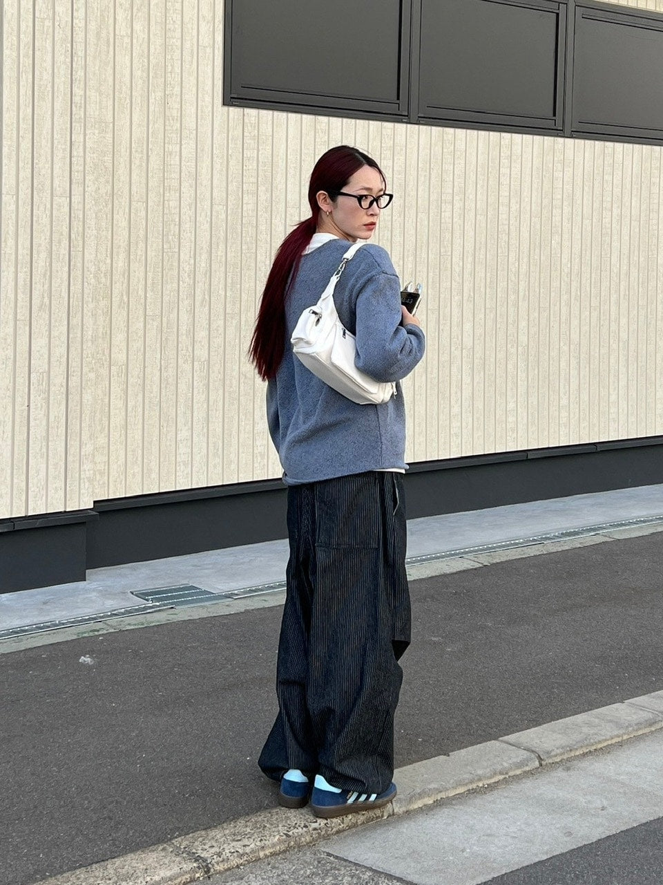 受注制【Chikashitsu +】loose fit round knit (4color)