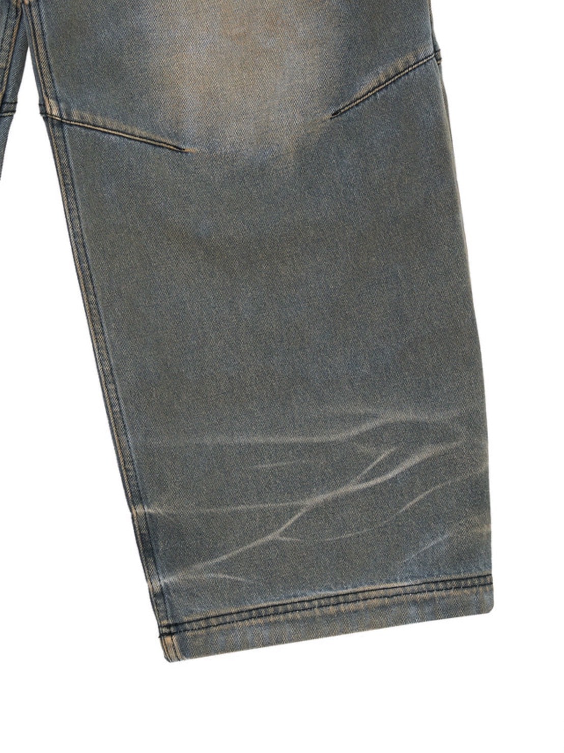 【BLR BLUER】EMBOSSED WAVE WASHING WIDE DENIM PANTS