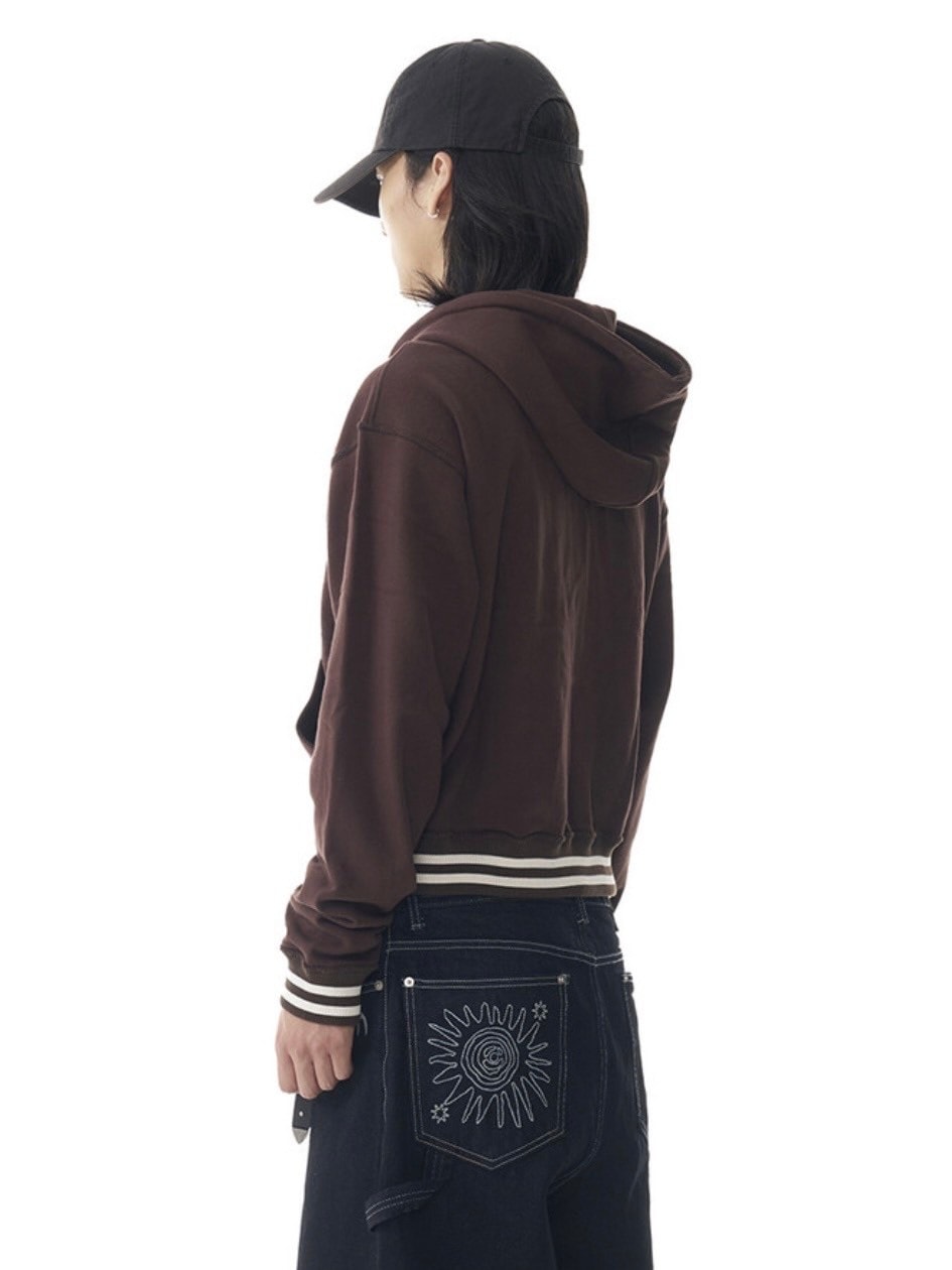 【AAKAM】Cracked Sun Zip-Up Hoodie