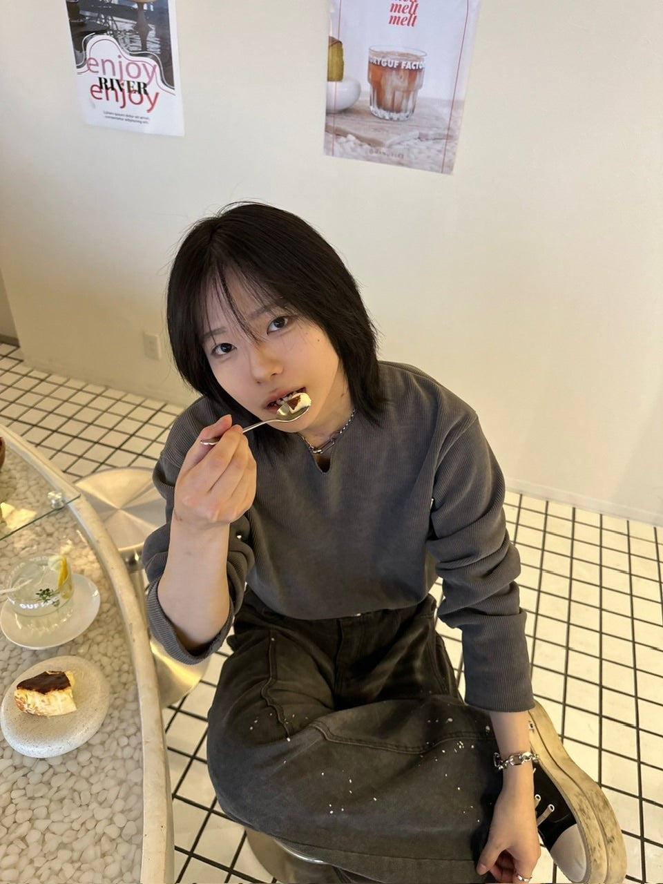 【LUV CODE】v neck rib knit (3color)