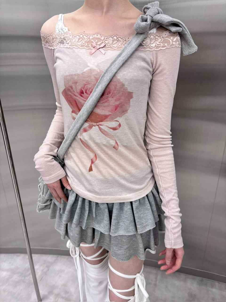 受注制【nmtc +】rose off long sleeve (3color)