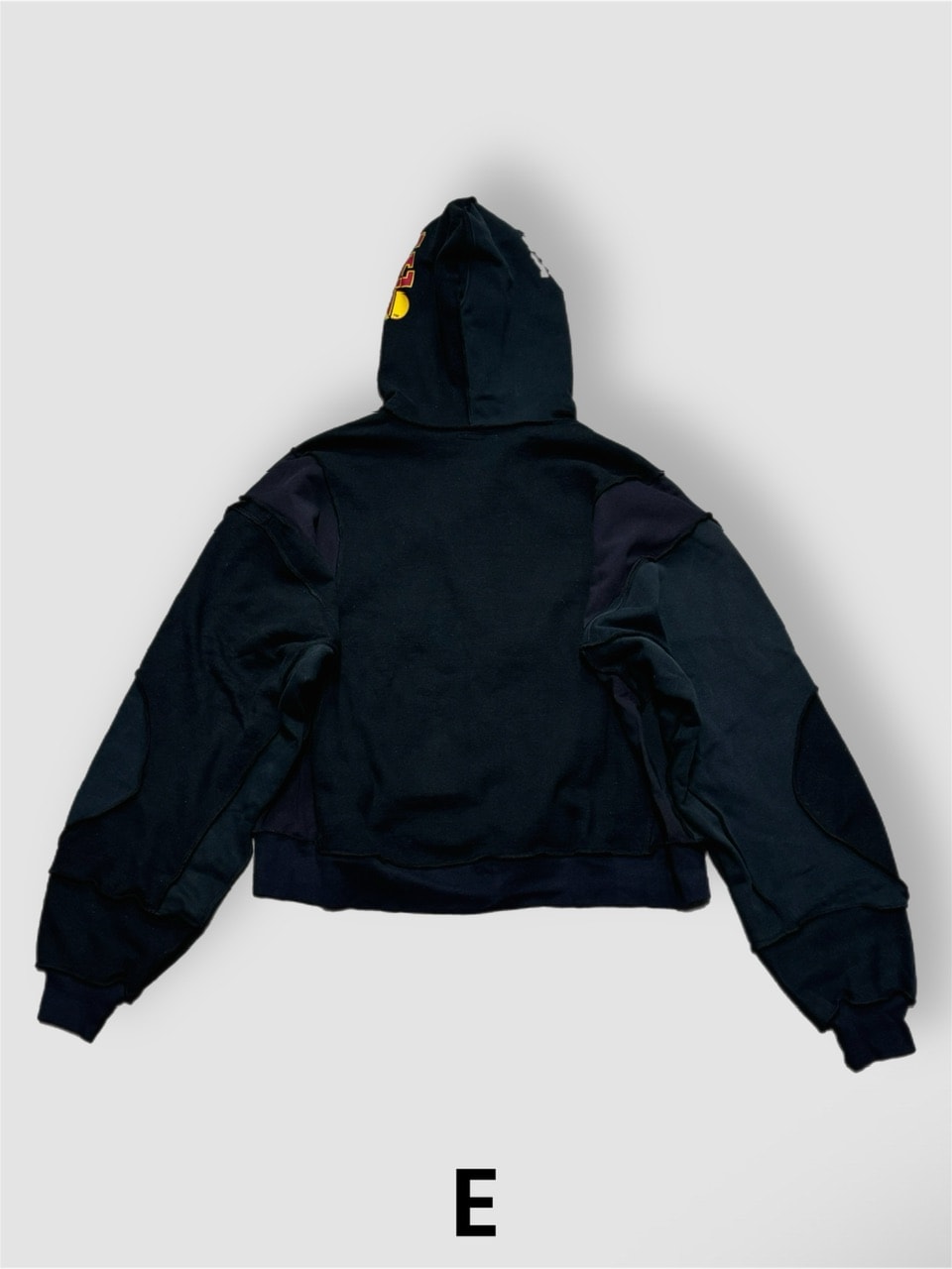 【Re +】double zip cutting switch hoodie (black)