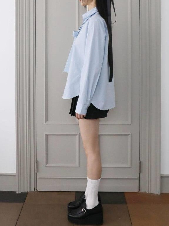 【Uglyshadow】TIE HALF SHIRT