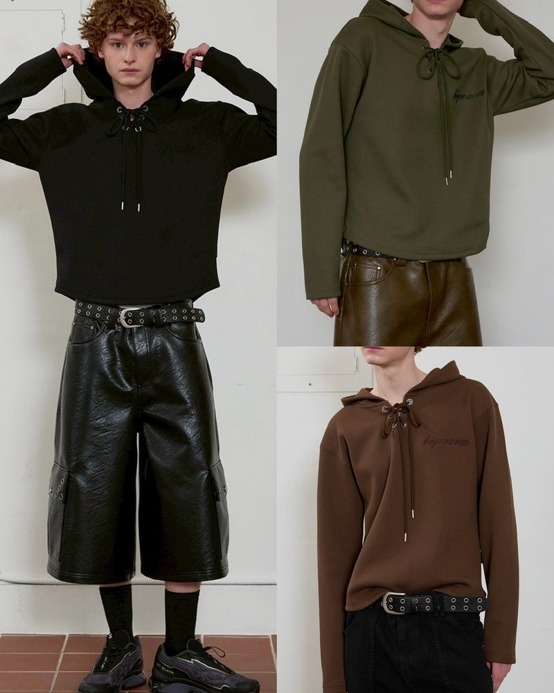 【ESC STUDIO】eyelet waffle hoodie