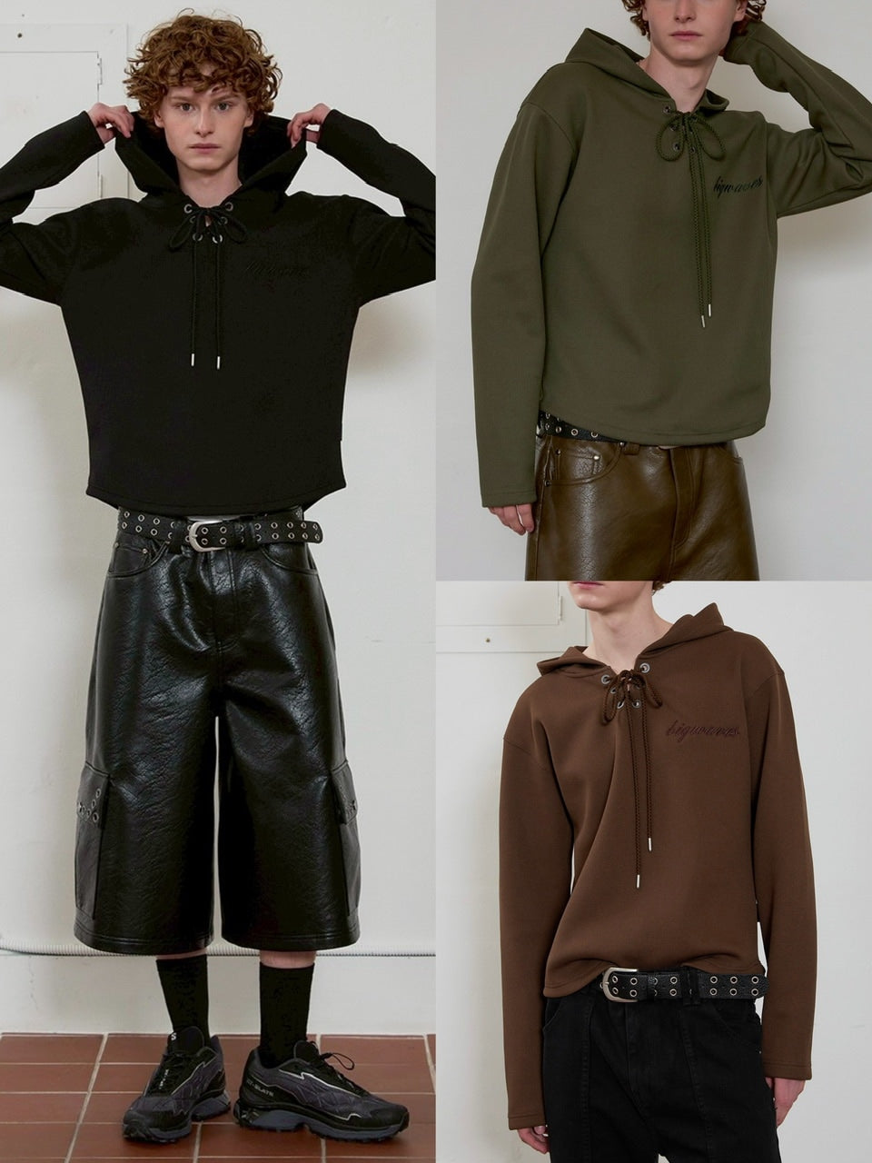 【ESC STUDIO】eyelet waffle hoodie