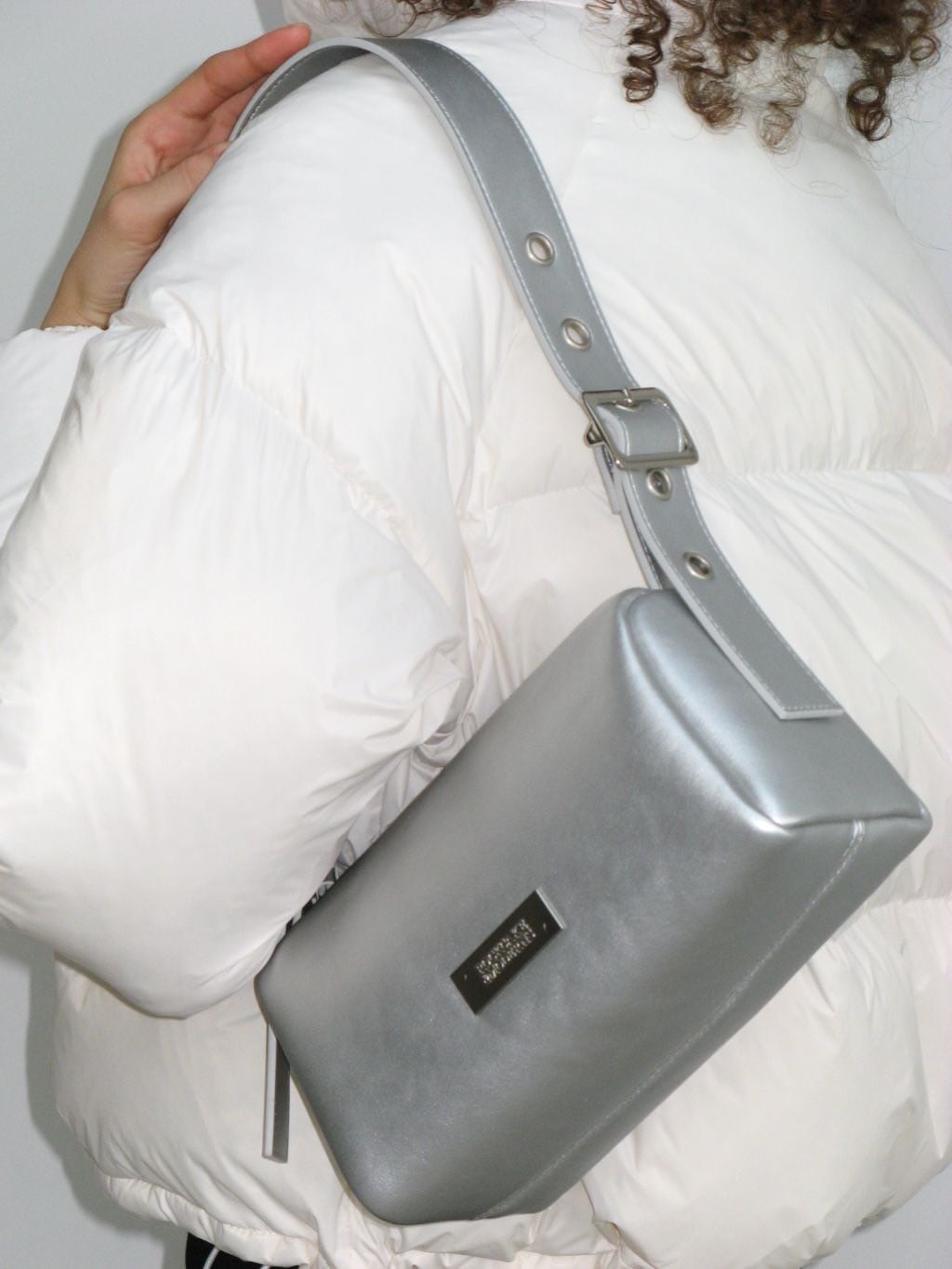 【ROCK CAKE】Square Leather Belt Shoulder Bag