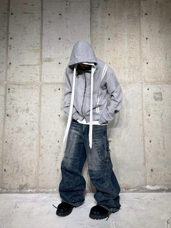 【roaringrad】WASHED HOODIE ZIP-UP 1