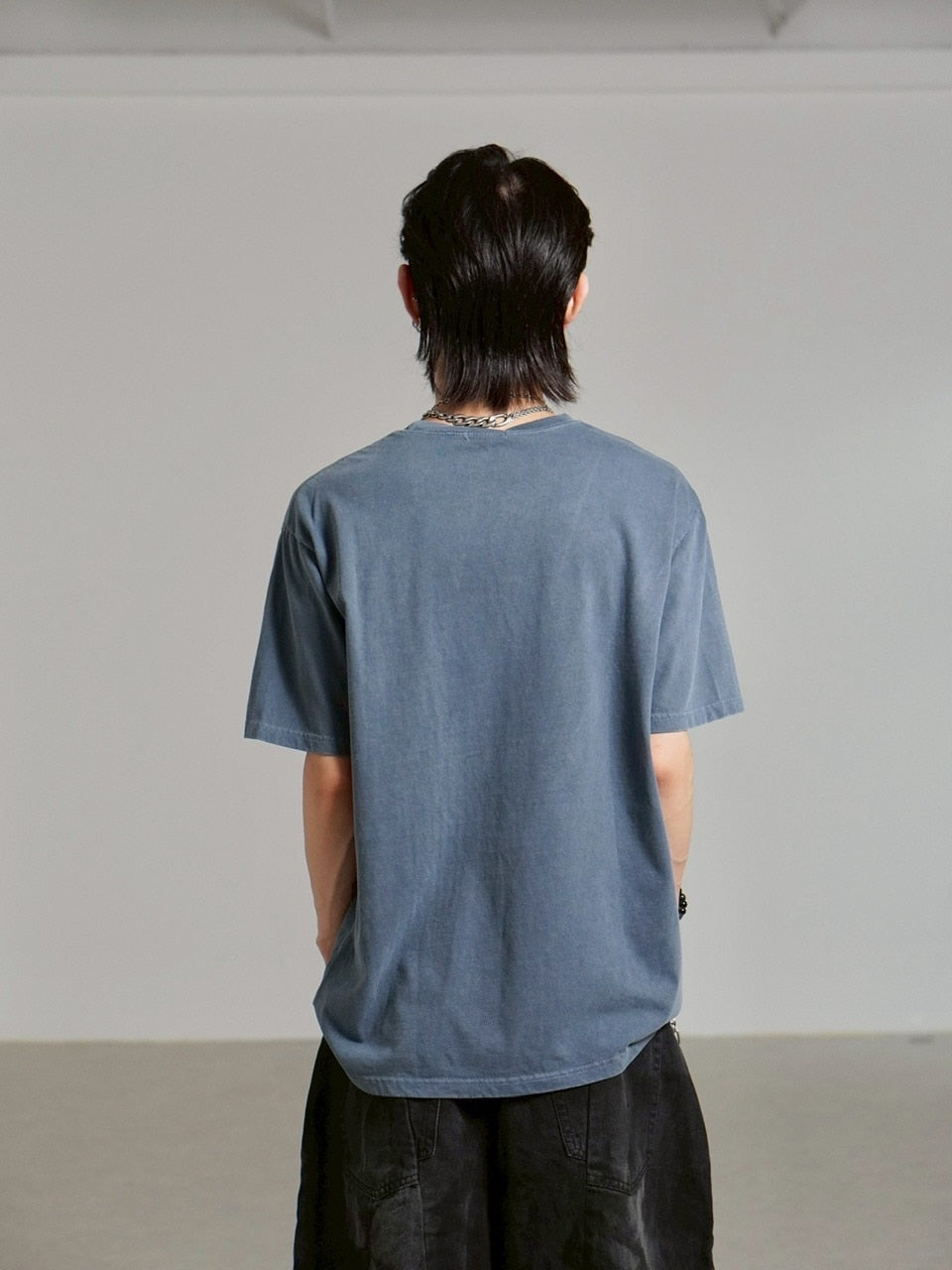 受注制【Chikashitsu +】pigment cross point t-shirt (2color) / 【チカシツプラス】ピグメントクロスポイント半袖Tシャツ