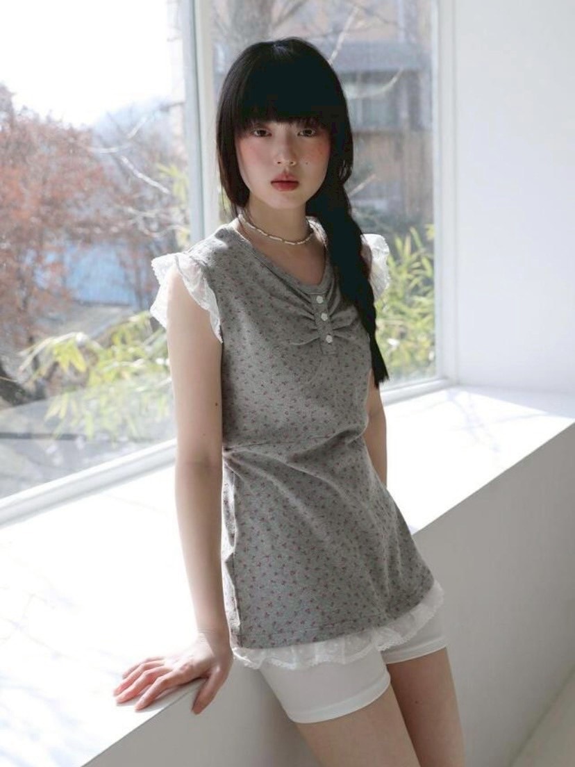 【Uglyshadow】FLOWER LACE SLEEVELESS