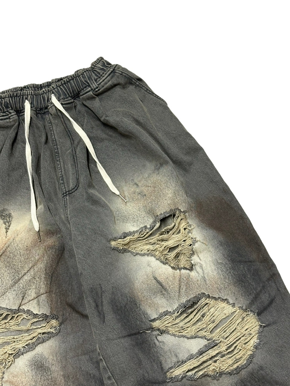 受注制【Never mind the XU】balloon damage denim pants