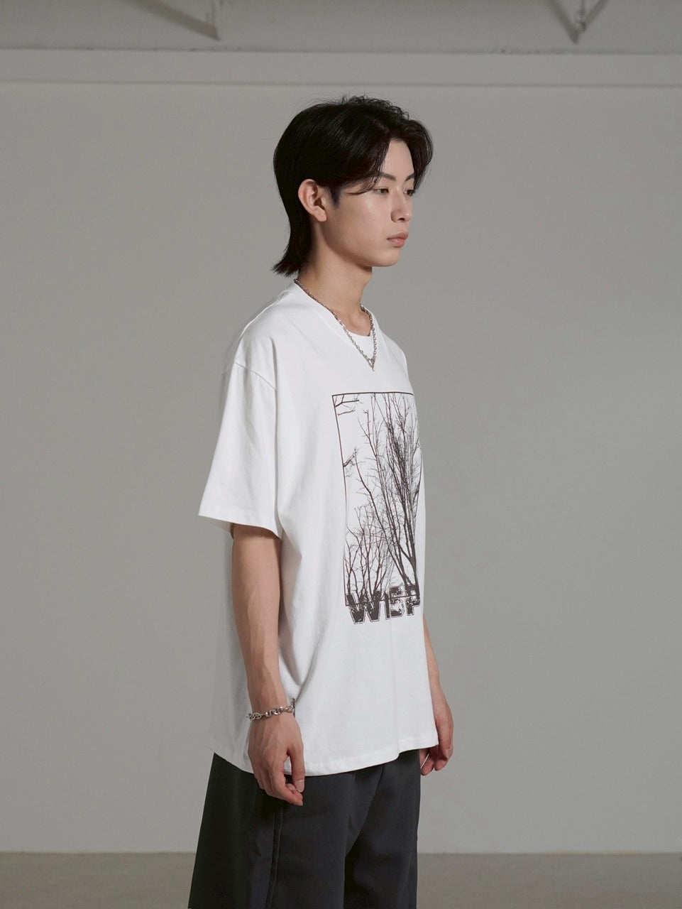 【Chikashitsu +】whisper tree t-shirt (3color) / 【チカシツプラス】ウィスパーツリープリント半袖Tシャツ