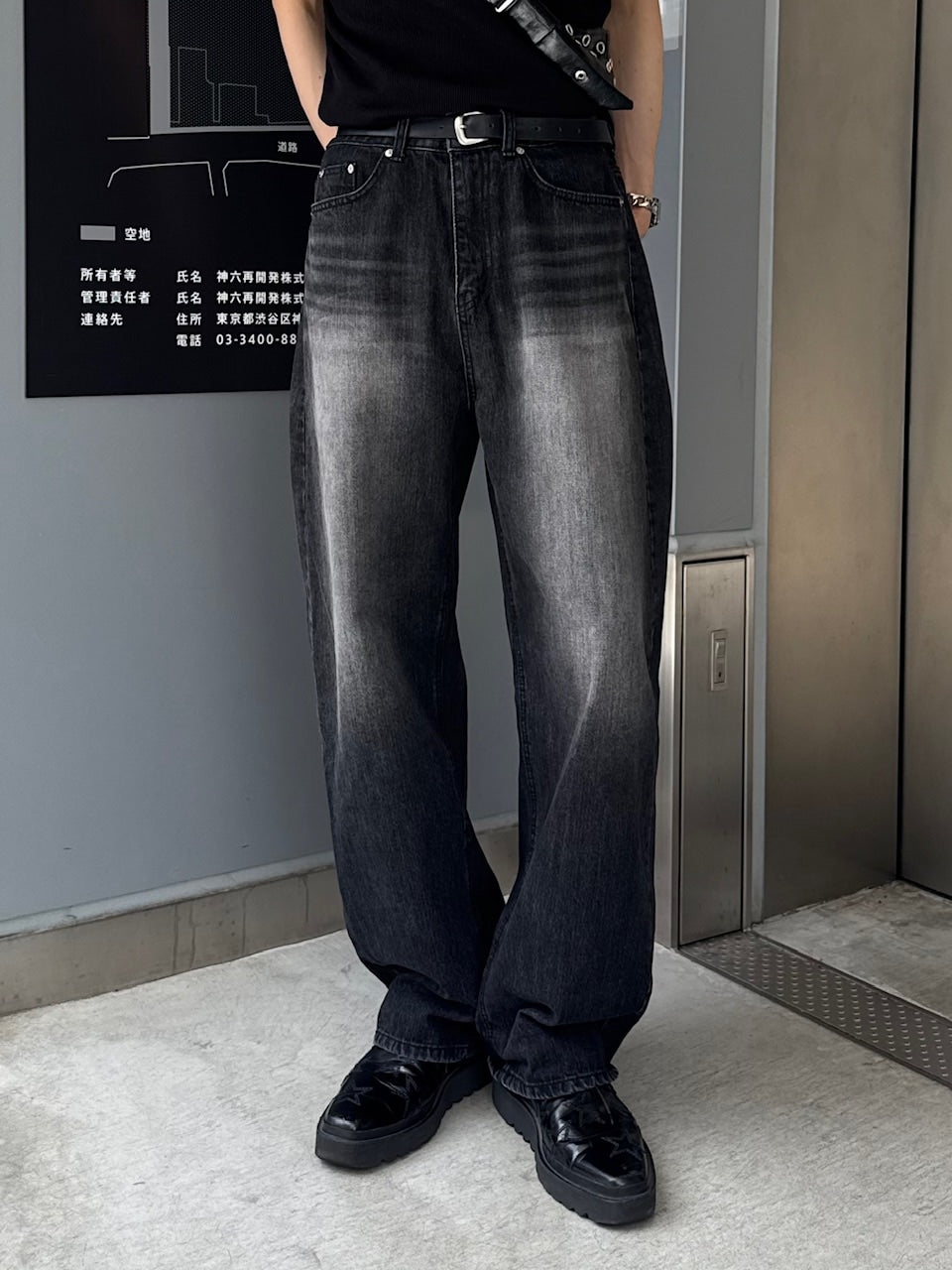 大阪店WEB限定受注制【Chikashitsu +】vintage wash semi wide denim pants 4 / 【チカシツプラス】ヴィンテージウォッシュセミワイドデニムパンツ