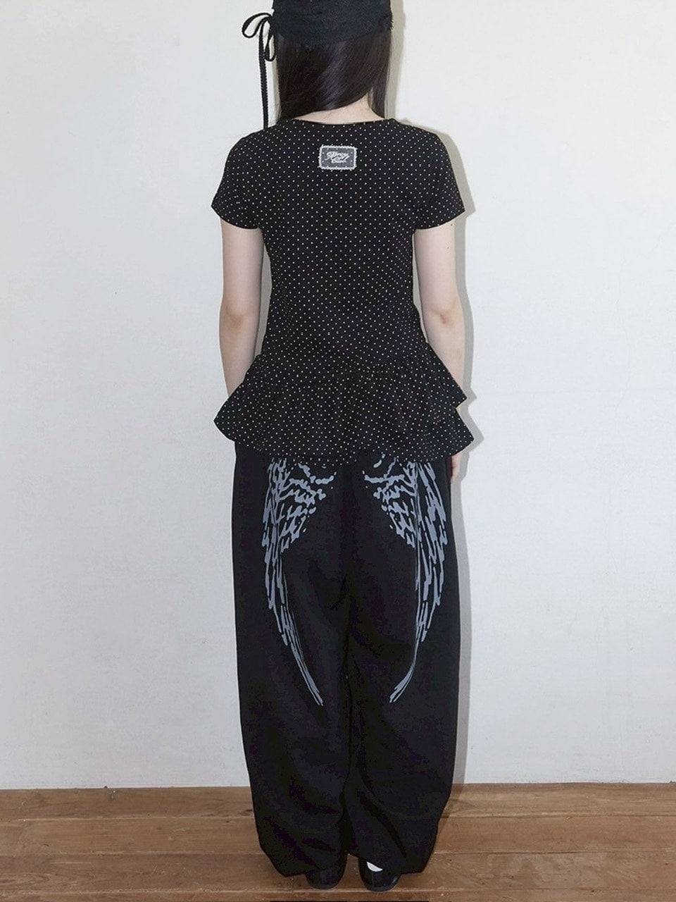 【FANCY CLUB】Frill Layered Dot Tee / フリルレイヤードドット半袖Tシャツ