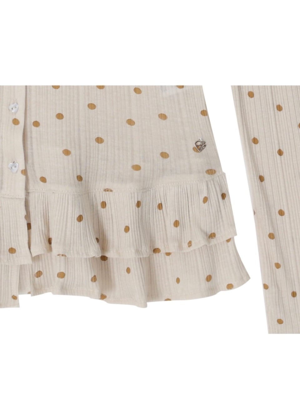 【CRANK】DOT FRILL SHEER HOOD CARDIGAN