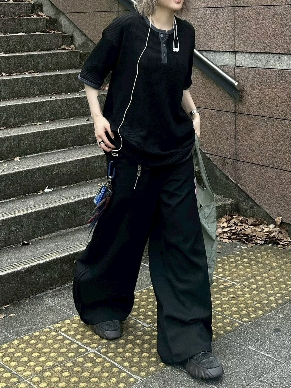 受注制【youll】henry neck waffle tee (3color)