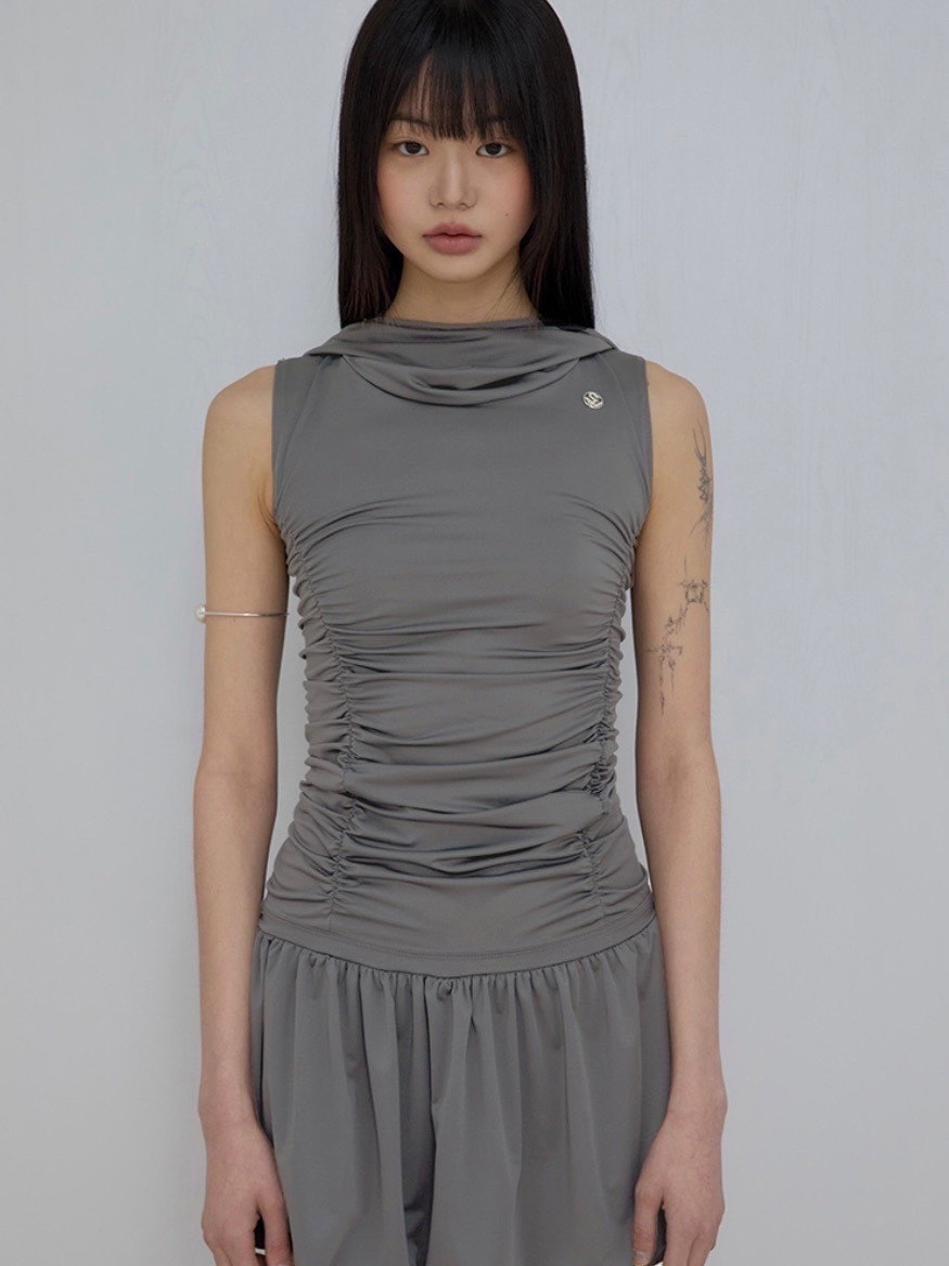 【FLAREUP】Hooded High Neck Dress