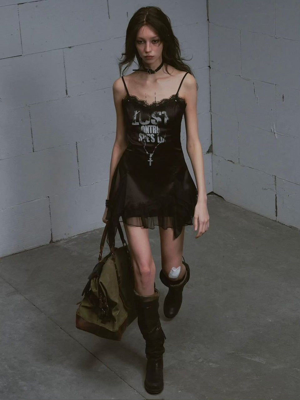 【Cest Nous】Satin Lace Camisole Dress / 【セヌー】サテンレースキャミワンピース