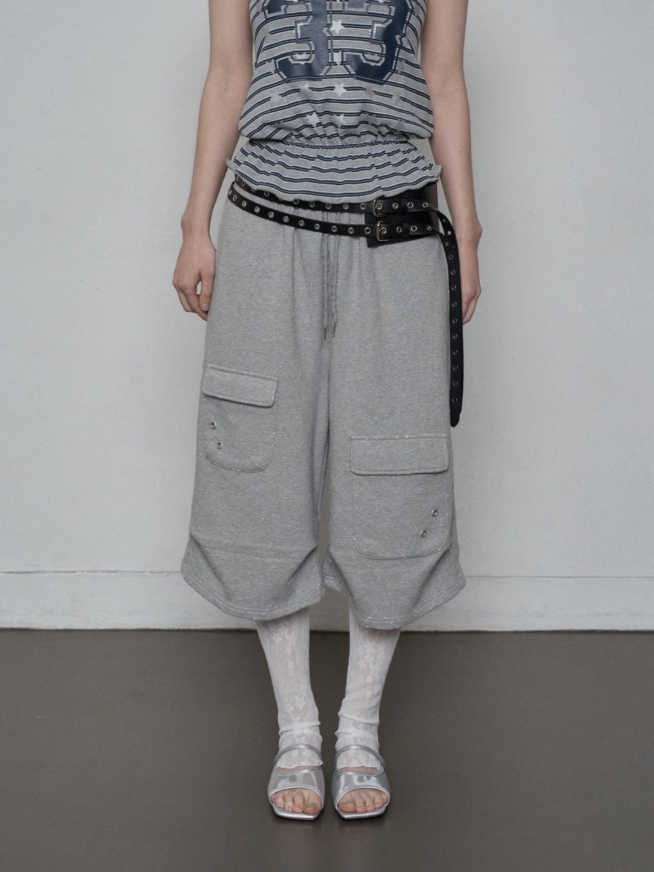 【SETUP‐EXE】PUNCHING BERMUDA SWEATPANTS / 【セットアップエグゼ】パンチングバミューダスウェットショートパンツ