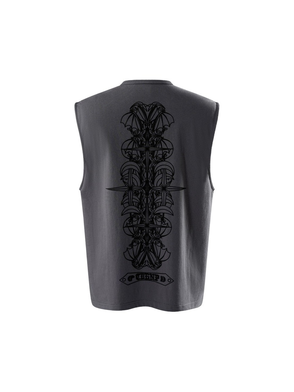 【The Boy Has No Patience】LUMINOUS DAWN ASTRAL METAL LOGO SHADOWBAT VEST / 【ザボーイハズノーペーシェンス】メタルロゴバックプリントロゴタンクトップ