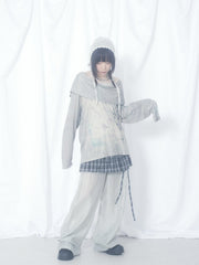 国際配送【Nerd out XU】crape sheer pants / 【ナードアウトエックスユー】クレープシアーパンツ