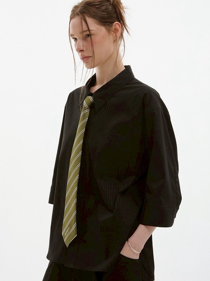 【ESC STUDIO】shaky tie chil shirt/ 【イーエスシーステュディオ】シェイキータイチル半袖シャツ