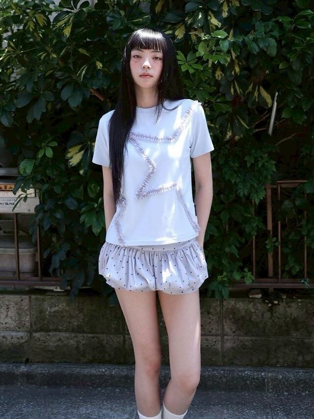 【Uglyshadow】DOTTED PUMPKIN SKIRT PANTS / 【アグリーシャドウ】ドットパンプキンミニスカートパンツ