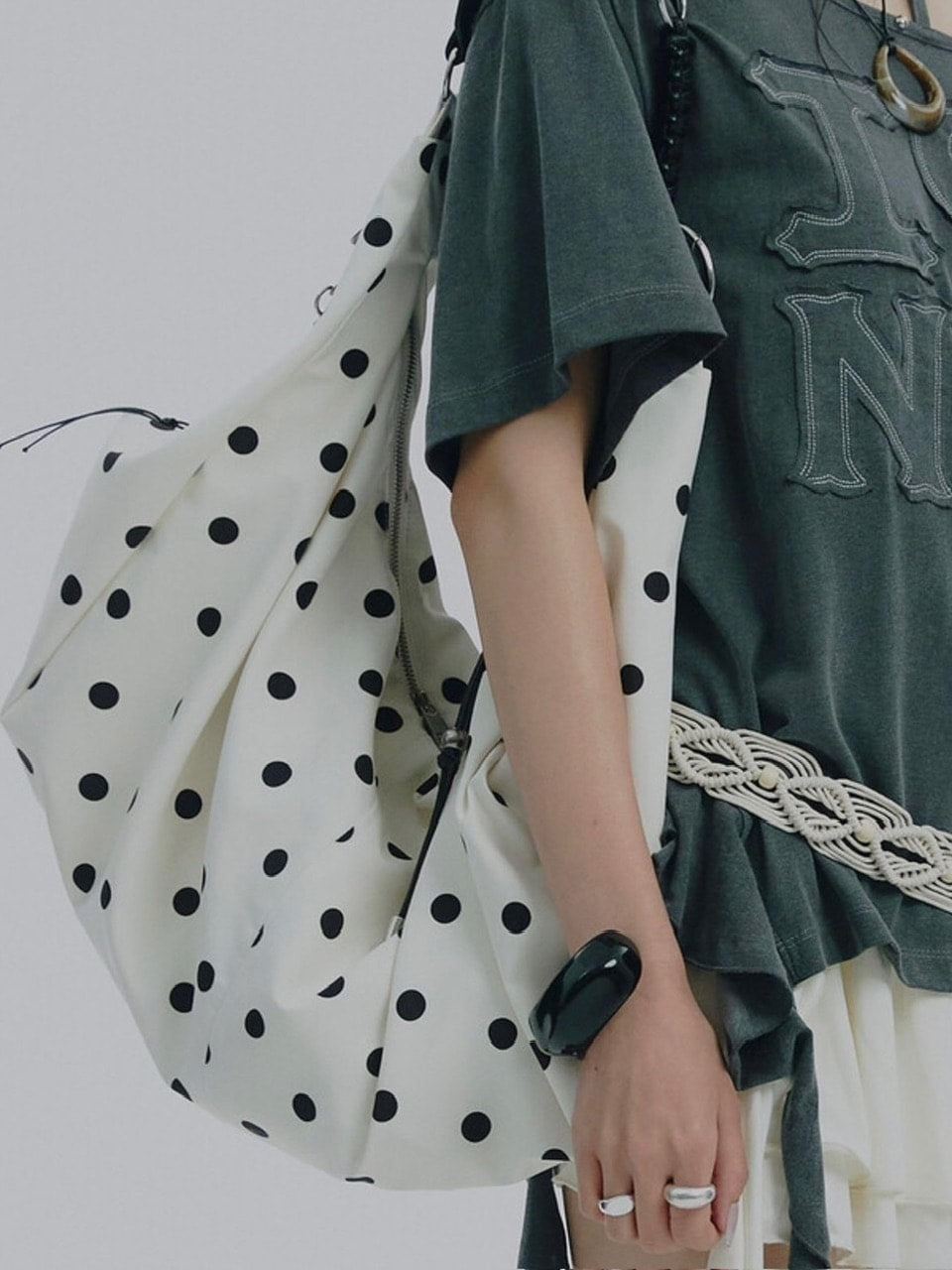 【NOT KNOWING】Braided Dot Shoulder Bag / 【ノットノーイング】ブレイデッドドットショルダーバッグ