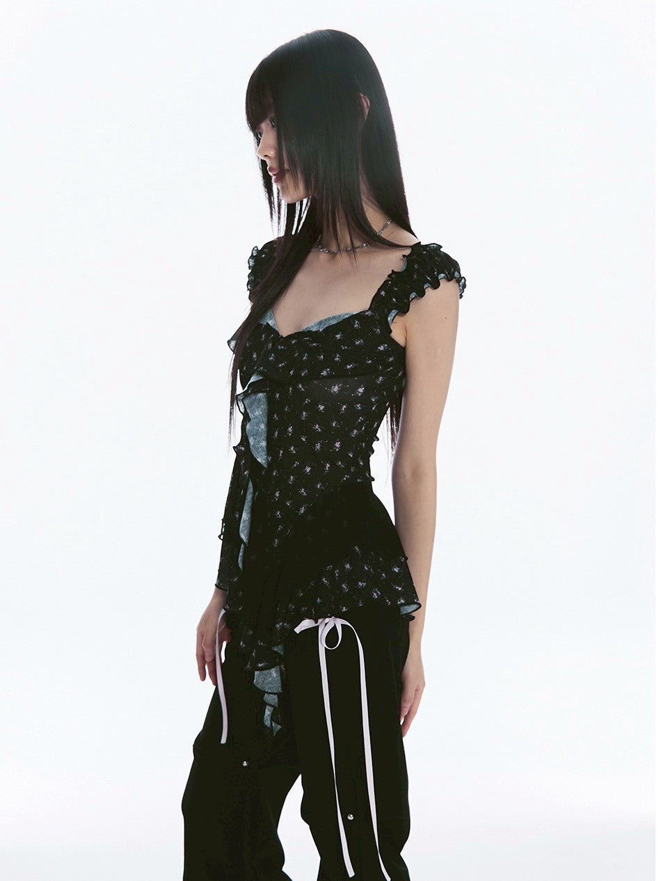 【CHERRYQUIRI】misty ruffle layered sleeveless