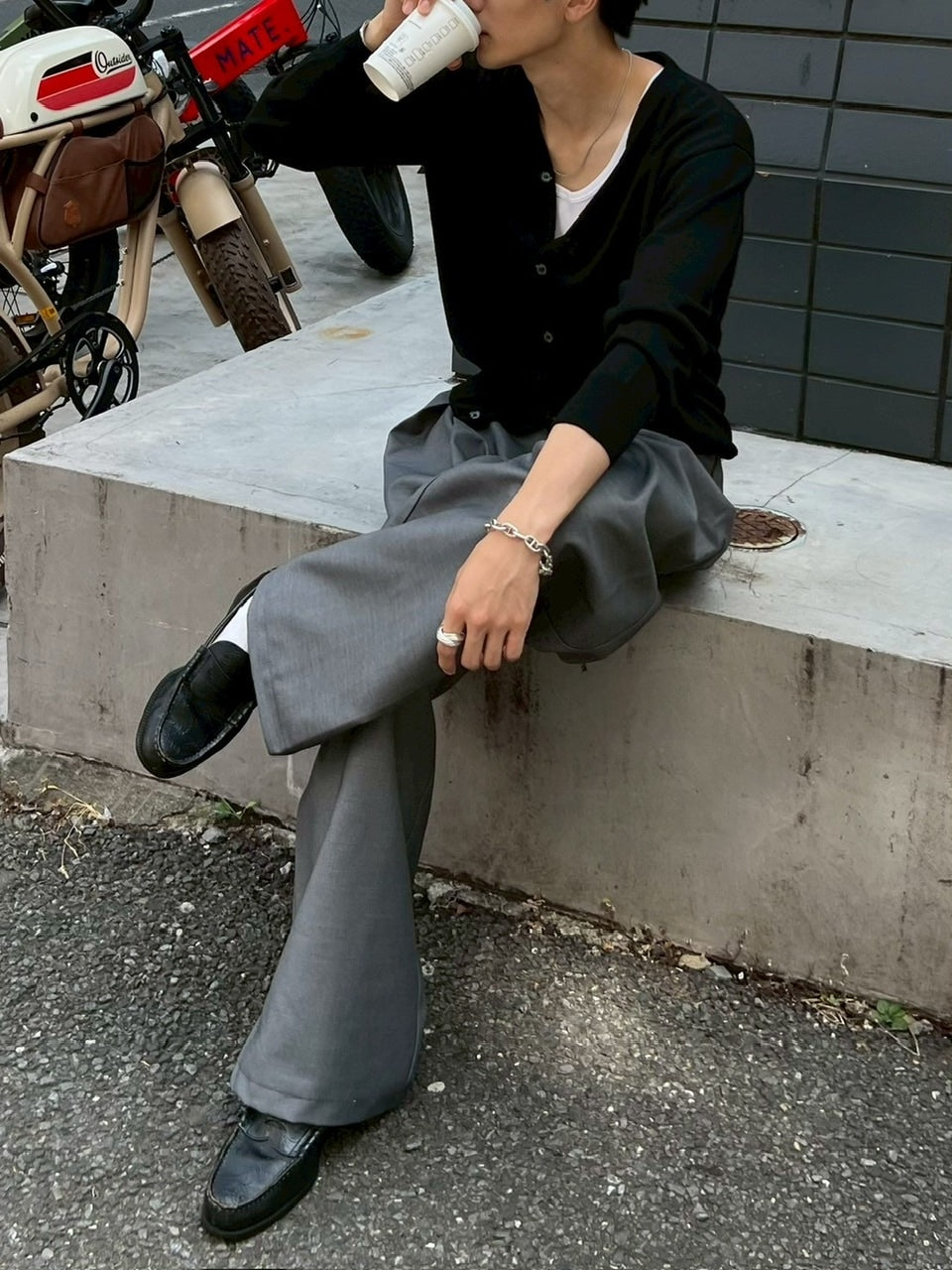 東京店WEB限定【Chikashitsu +】cropped linen knit cardigan (3color