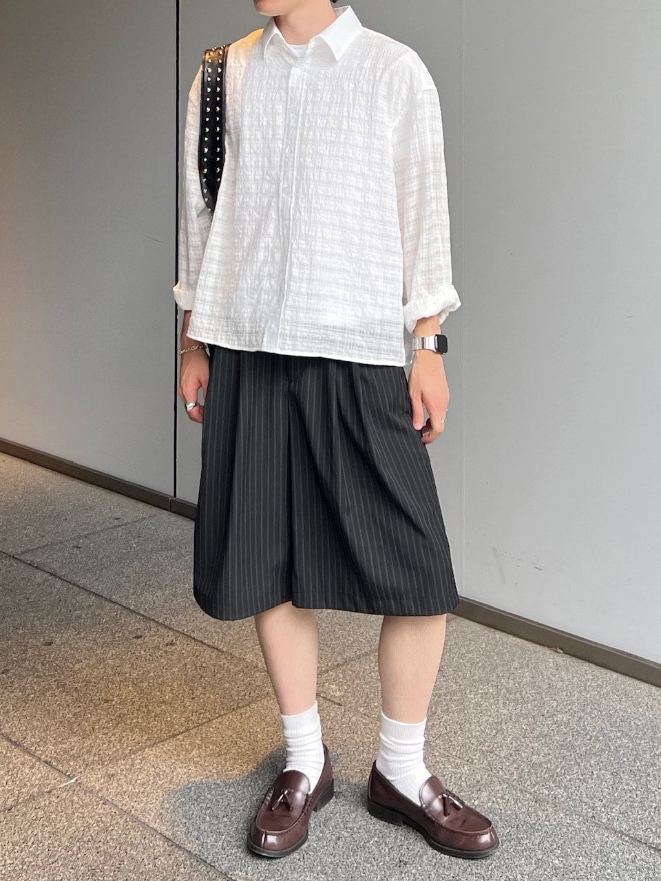 東京店WEB限定受注制【Chikashitsu +】cropped check sheer shirt / 【チカシツプラス】クロップドチェックシアーシャツ (3color)