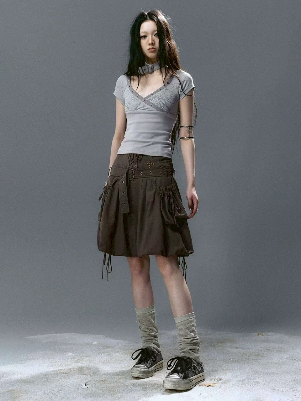 【Cest Nous】Distressed Canvas Sneakers / 【セヌー】ダーティーデニムキャンバス厚底スニーカー